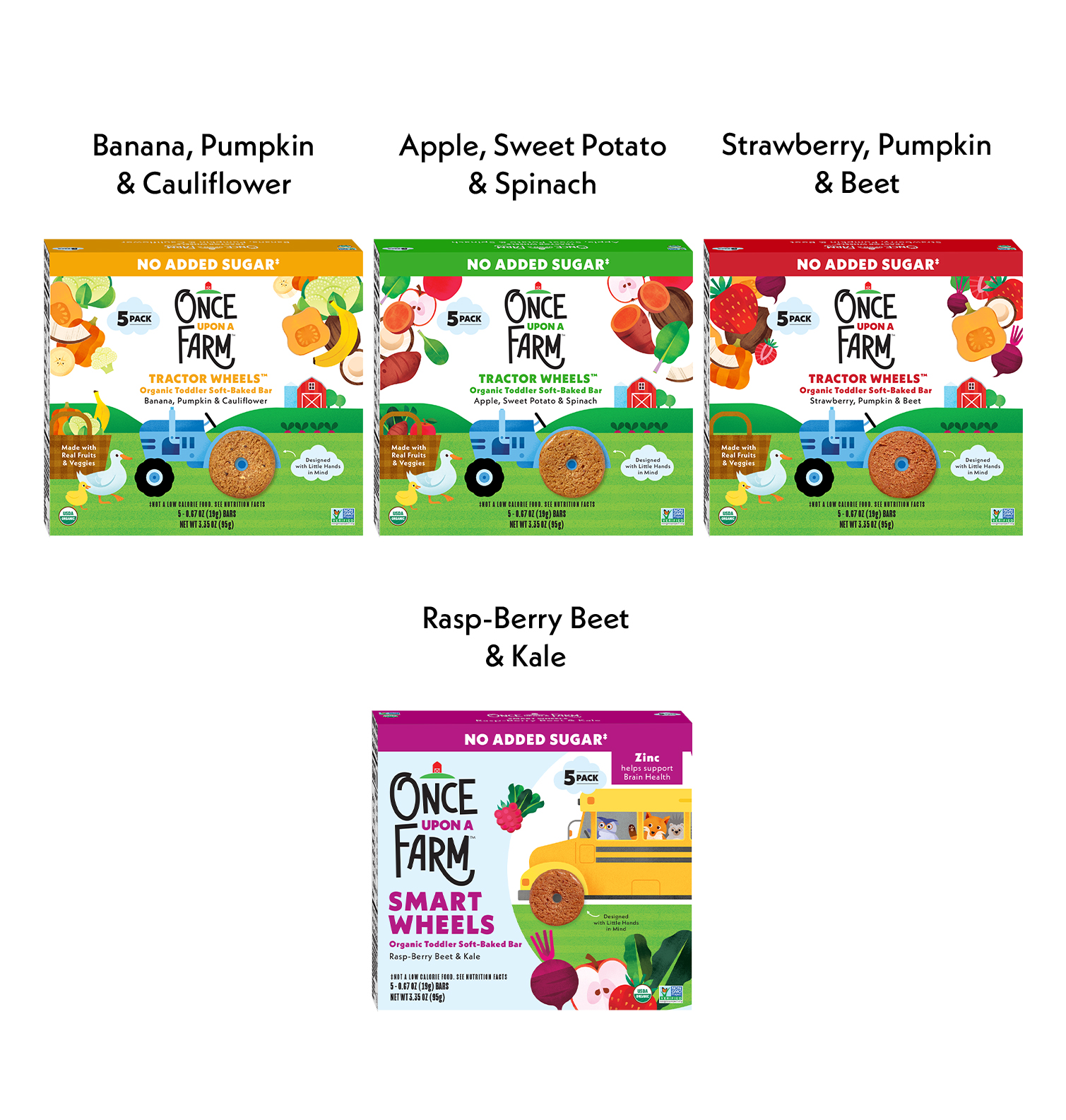 Once Upon a Farm Organic Baby & Toddler Snack Sampler, Puffs, Coconut Melts, Tractor Wheels, Smart Wheels, Smoothie Melts, Made with Real Fruit & Veggies, No Added Sugar, Non-GMO, 12 Count