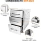 thumbnail image 4 of 14w outdoor kitchen stainless steel flush - mount bbq cajones con chrome handle, 3 - layer built - in cajón para outdoor kitchen island patio grill station, 4 of 7