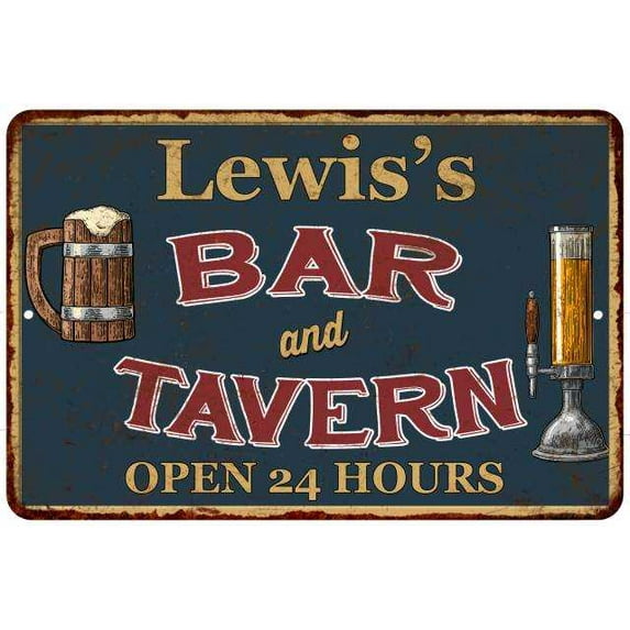 Lewis's Green Bar & Tavern Rustic Sign Decor 8x12 208120047306
