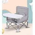 thumbnail image 4 of Gray Portable Baby Seat Travel Compact Folding with Straps for Indoor/Outdoor Use Great for Camping, Beach, Lawn Toddlers, Kids, Boys, Girls, 4 of 5