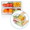 Refrigerator Drawers Pack of 2 With Pull Out Stackable Fridge Organizer