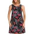 thumbnail image 1 of Xecao Palmiers Hawaïens Colorés pour Robes d'Été pour Femmes Robes Décontractées de Plage Sans Manches T-Shirt Robe Évasée avec Poches, 1 of 7