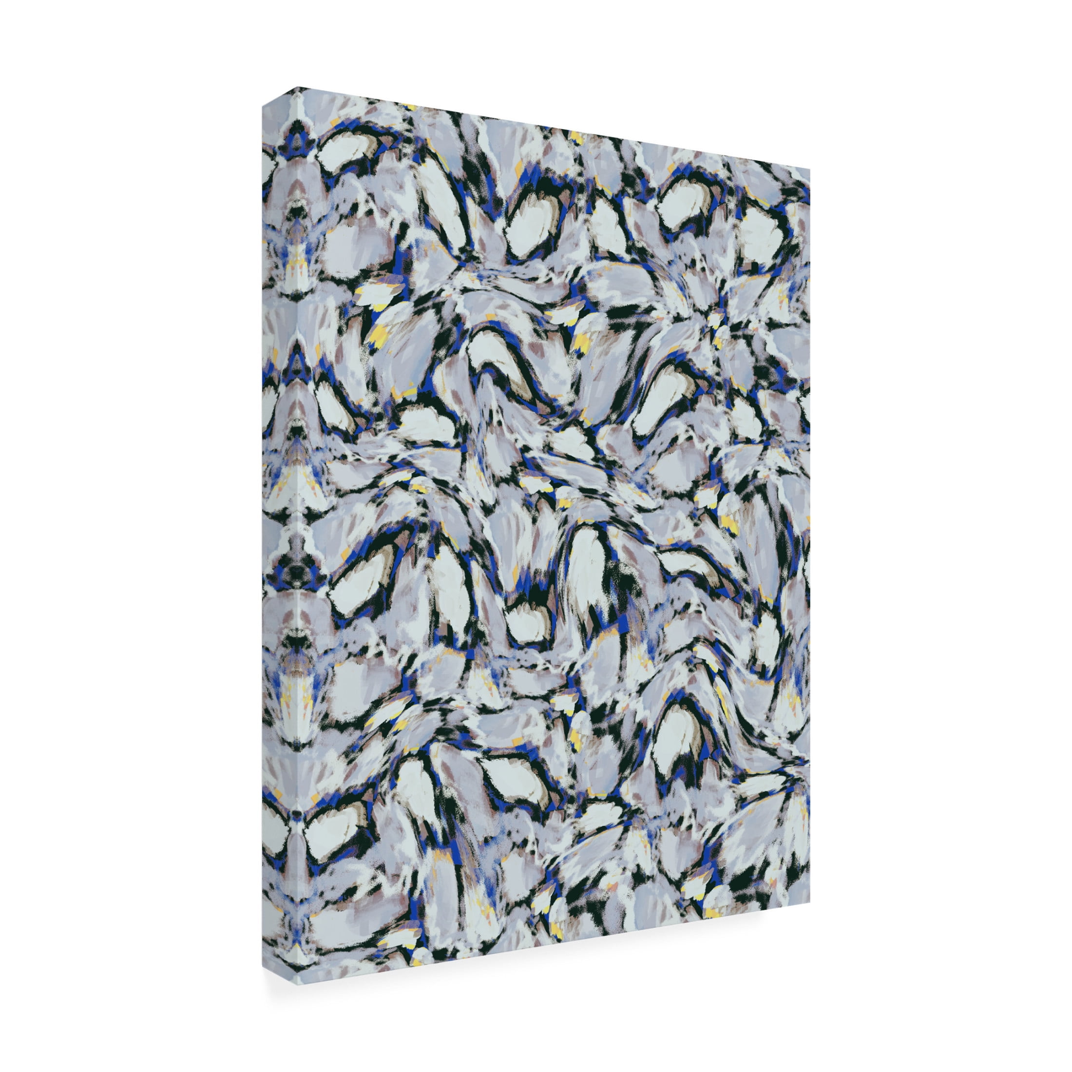Canvas Wall Art - Treechild 'Blue Ice Flowers Pattern' Wall Art for Living Room, Bedroom, or Office D?cor by Trademark Fine Art - 14 x 19 Inches