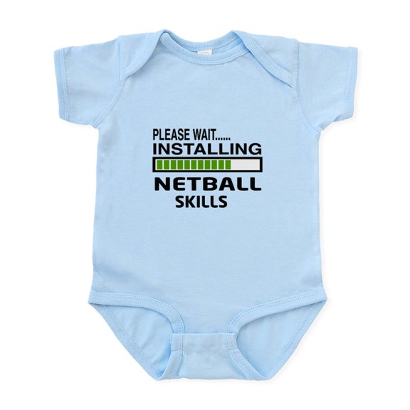 CafePress - Please Wait, Installing Netball Sk Infant Bodysuit - Baby Light Bodysuit, Size Newborn - 24 Months