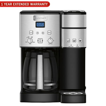 Cuisinart SS-15FR 12-Cup Coffee Maker and Single-Serve Brewer, Stainless (Refurbished) w/1 Year Extended Warranty