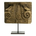thumbnail image 3 of CC Home Furnishings Distressed Wooden Pillar Base on Metal Stand - 15.75" - Brown and Black, 3 of 9