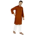 thumbnail image 2 of Atasi Indian Mens 2 Piece Kurta Pajama Set Henley NeckÂ&nbsp;Casual Long Kurta, 2 of 7