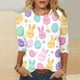 thumbnail image 1 of TaTaai Women‘s Fashion Casual 3/4 Sleeve Printing Round Neck Spring/Summer T-Shirt Blouse Tops Gift, 1 of 5
