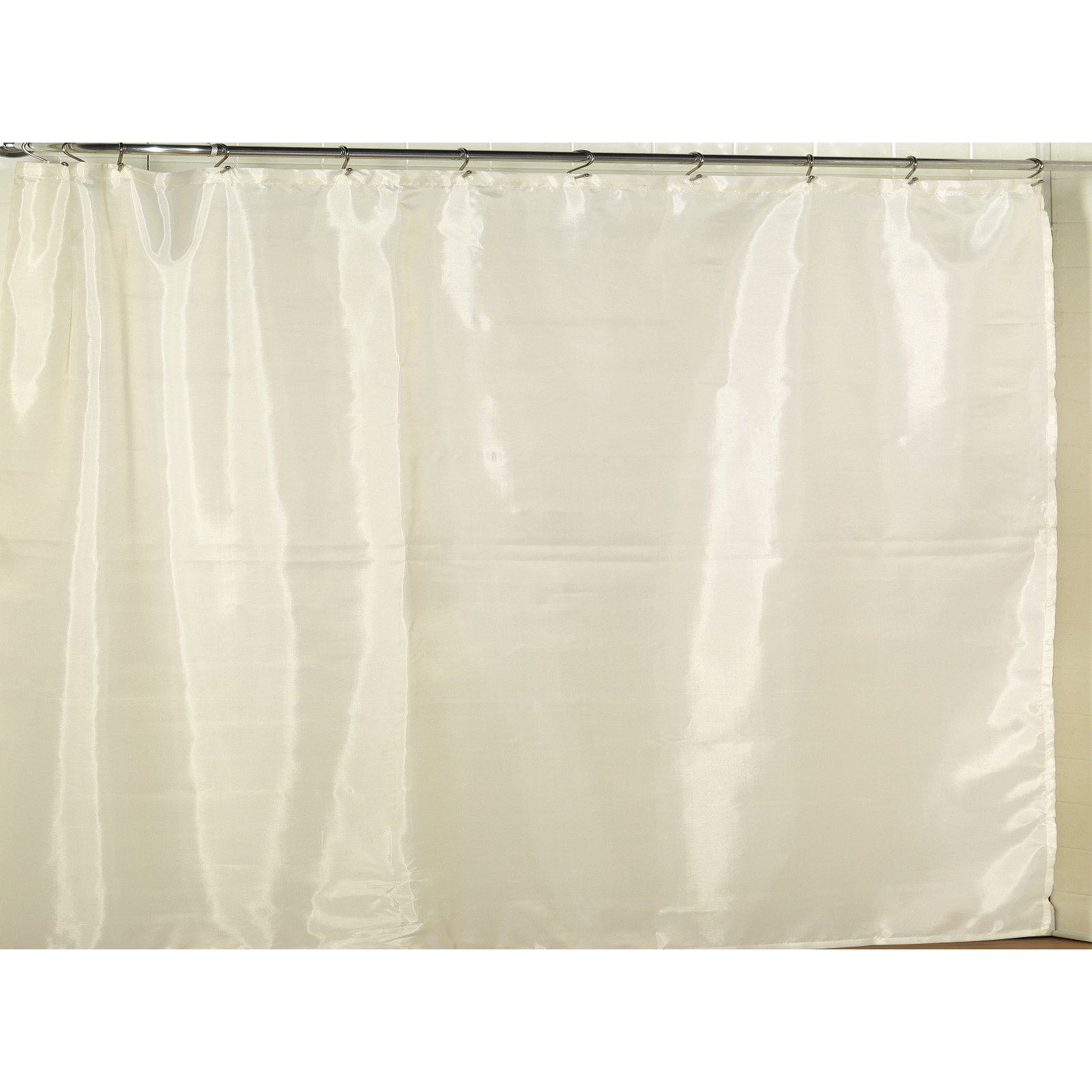 Extra Wide Polyester Fabric Shower Curtain Liner in Ivory