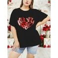 thumbnail image 6 of XCHQRTI Heart T Shirt for Women Plus Size Short Sleeve Shirt Grateful with Love Graphic Tee Oversized Valentine's Day Top, 6 of 7