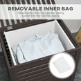 thumbnail image 4 of HOMCOM Bamboo Hamper Laundry Basket with Lid & Portable Removable Bag, Dirty Clothes Hamper Laundry Storage, Coffee, 4 of 9