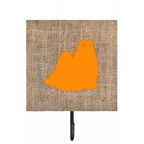 Carolines Treasures BB1079-BL-OR-SH4 Maltese Burlap And Orange Leash Or Key Holder