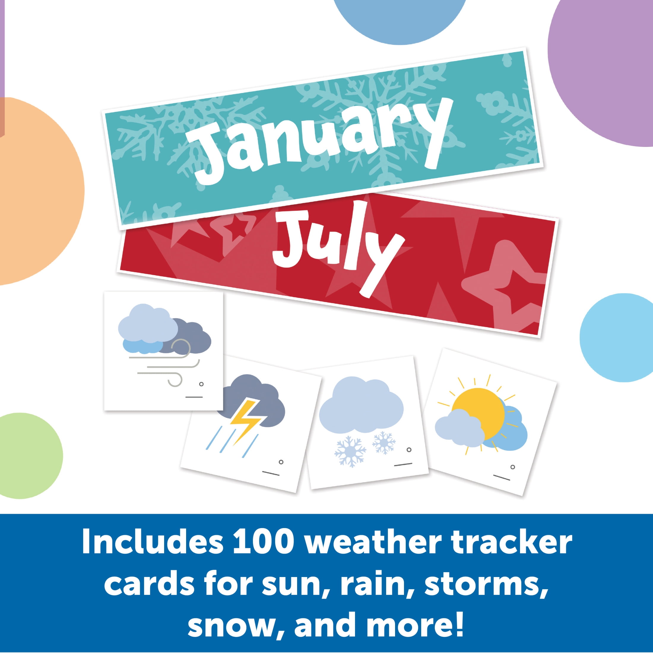 Learning Resources Weather Tracker Pocket Chart, 102 Pieces, Ages 5+, School Supplies for Teachers