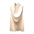 thumbnail image 4 of Women's Cowl Neck Halter Sleeveless Tops Satin Going Out Tank Tops (Beige L), 4 of 4