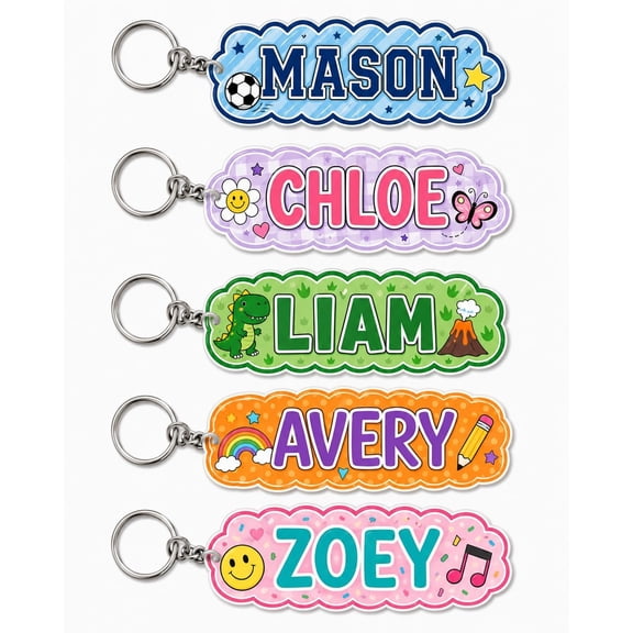 Custom Name Keychain 3D Printed Personalized Tag Backpack Keys Gift Style 4