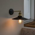 thumbnail image 4 of predolo Aplique de Pared Industrial Antioxidante Luz de Pared con Pantalla de Hierro Aplique Retro Negro y Dorado para Pasillo, Dormitorio, Restaurante, 4 of 10