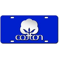JASS GRAPHIX 2D Cotton Farmer License Plate Brushed Aluminum Heavy Duty Cotton Car Tag Made in USA - Officially Licensed (Blue)