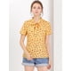 thumbnail image 2 of Blusa Para Mujer Estampado De Cereza Cuello Con Corbata De Lazo Para Mujer Amarillo XS, 2 of 7