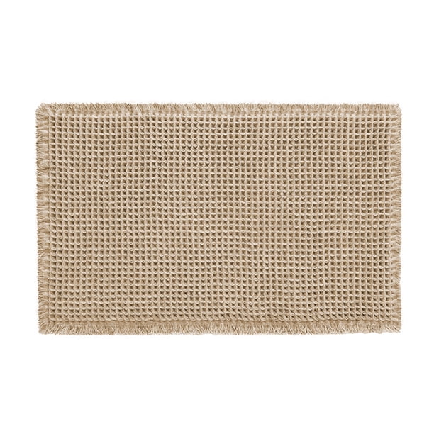 Alfombrilla de baño con diseño de gofres, superabsorbente, antideslizante, lavable a máquina, de secado rápido, para el lado de la bañera, 24 x 36 pulgadas