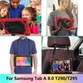 thumbnail image 6 of Galaxy Tab A 8.0 Case 2019,Colorful Heavy Duty Shockproof Kids Silicone Cover with Hand Strap Kickstand Shoulder Strap for Samsung Galaxy Tab A 8.0 SM-T290/T295/T297,Red & Black, 6 of 7