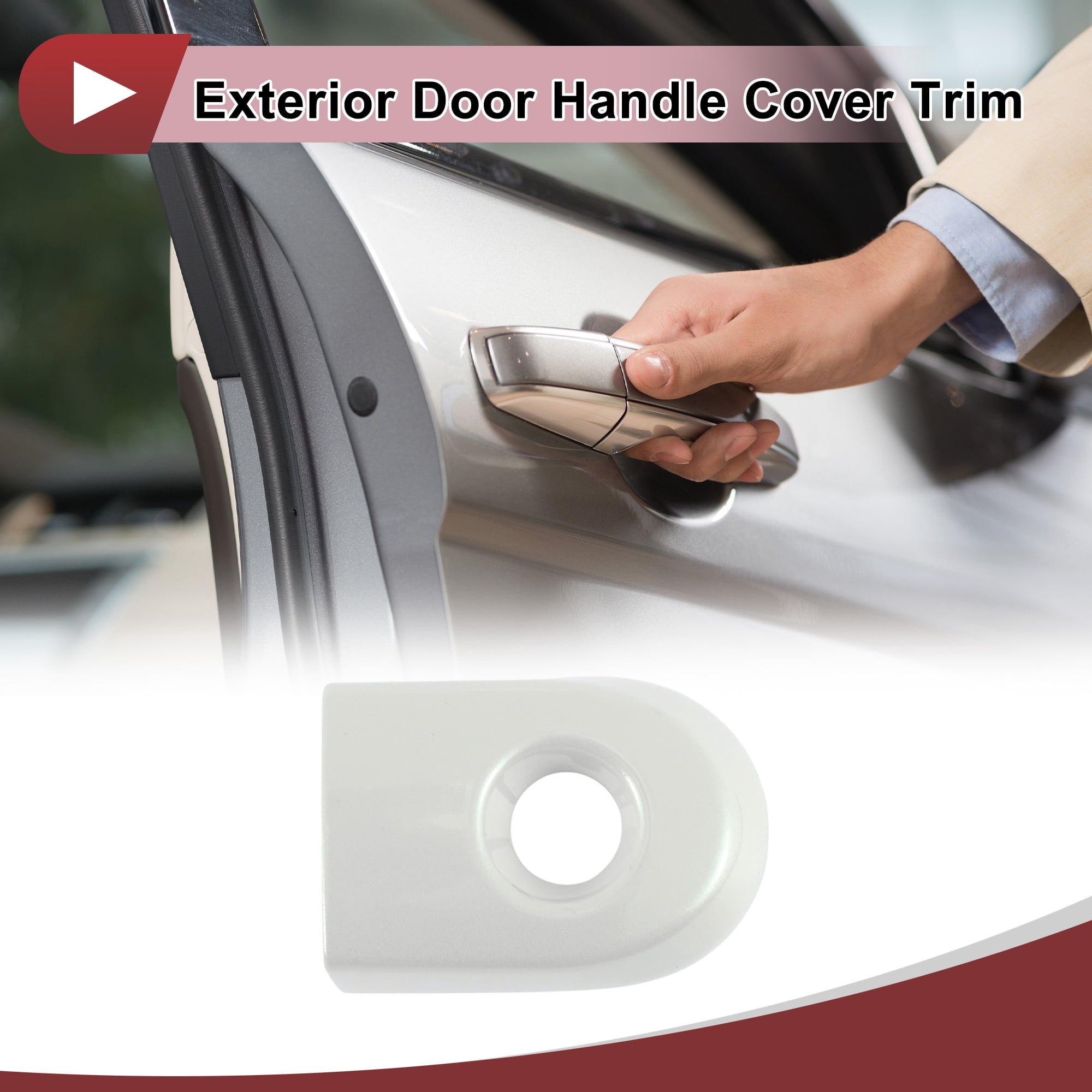 Unique Bargains Exterior Car Door Handle Cover Trim White for Nissan Versa 2007-2012