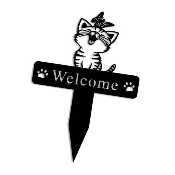 Artistic Metal Welcome Stake for Long Term Outdoor Garden Decoration Garden Pathway Marker Themed Ornament