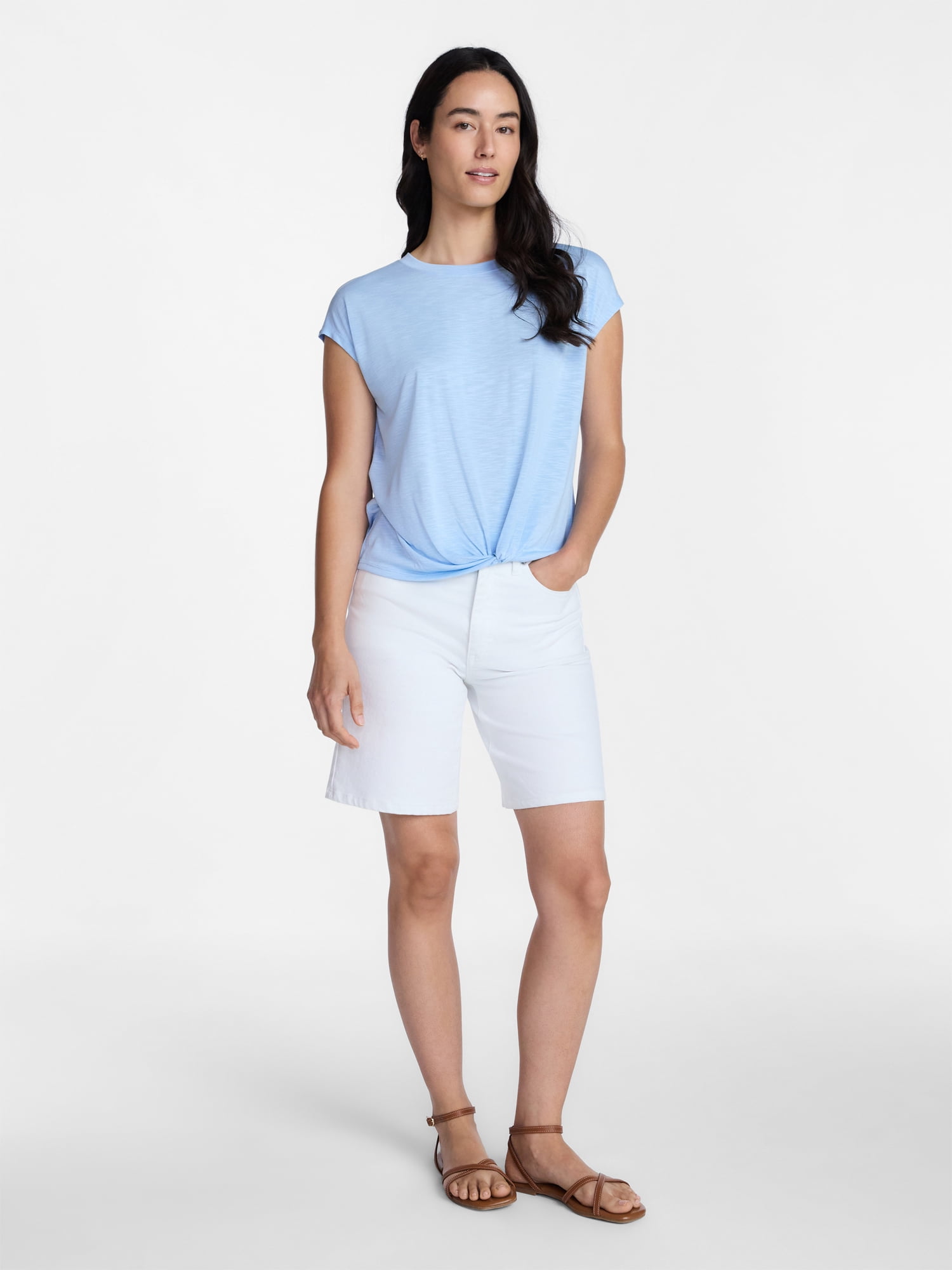 Time and Tru Women's Twist Front Top, Sizes XS-XXXL