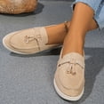 thumbnail image 3 of Women's Slip On Suede Loafers Comfortable Lightweight Business Dress Shoes Wide Width Slip On Sneakers Brown Size 6, 3 of 8