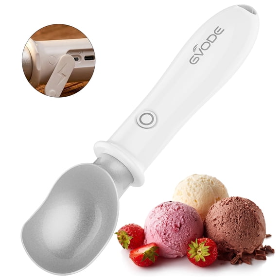 Electric Heated Ice Cream Scoop, 40-Second Fast Heating, 2000mAh Rechargeable with Dual Temperature Settings