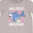 thumbnail image 3 of Inktastic Will You Be My Valentine with Cute Shark and Hearts Baby Fleece Romper, 3 of 4