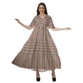 thumbnail image 4 of Moomaya Tunique à Manches Courtes Robes de Cocktail pour Femmes Robe en Coton Slub Imprimée, 4 of 4