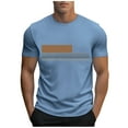thumbnail image 2 of COSFO Short Sleeve Men's Shirts Casual Crew Neck Tops Workout Loose Pullover Striped Mens Graphic Tees, 2 of 5