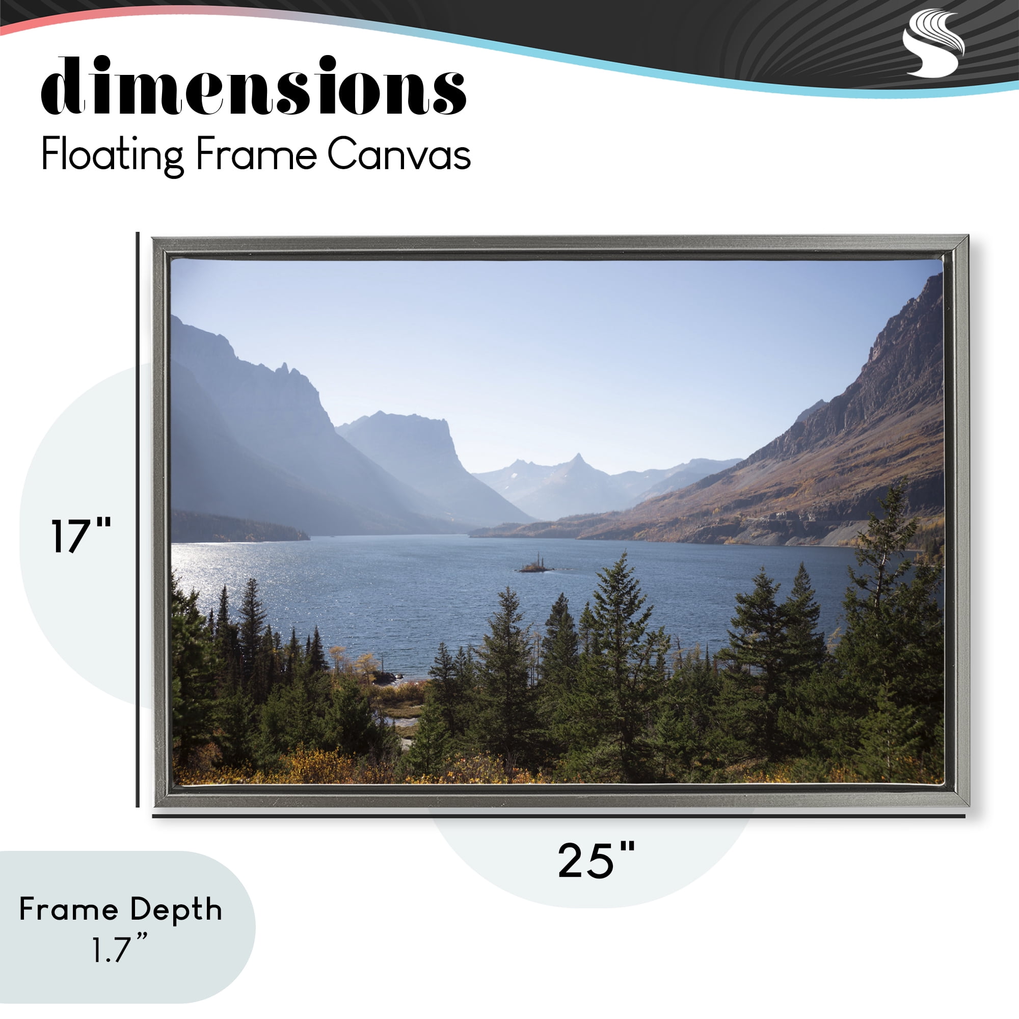 Stupell Industries Cliffs Overlooking Lake Gray Framed Floater Canvas Wall Art, design by Carol Robinson