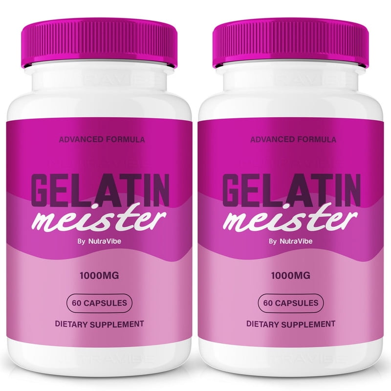 (2 Pack) Gelatin Meister – Natural Daily Pill Formula Designed to align with Fitness Goals, Support active Lifestyle & Body Balance | Just 2 Easy-to-Swallow Pills Daily (120 Capsules)