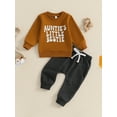 thumbnail image 2 of WEIKBMOL 2Pcs Toddler Baby Boys Clothes 6M 1T 2T 3T Kids Boys Casual Spring Outfits Long Sleeve Crew Neck Letters Print Sweatshirt +Elastic Waist Sweatpants, 2 of 7