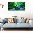 thumbnail image 2 of AatoeaX Green Forest Canvas Wall Art Waterfall Pictures Wall Decor Green Nature Landscape Canvas Painting Calming Nature Scene Canvas Print Artwork for Living Room Bedroom Office Home Wall Decoration, 2 of 4
