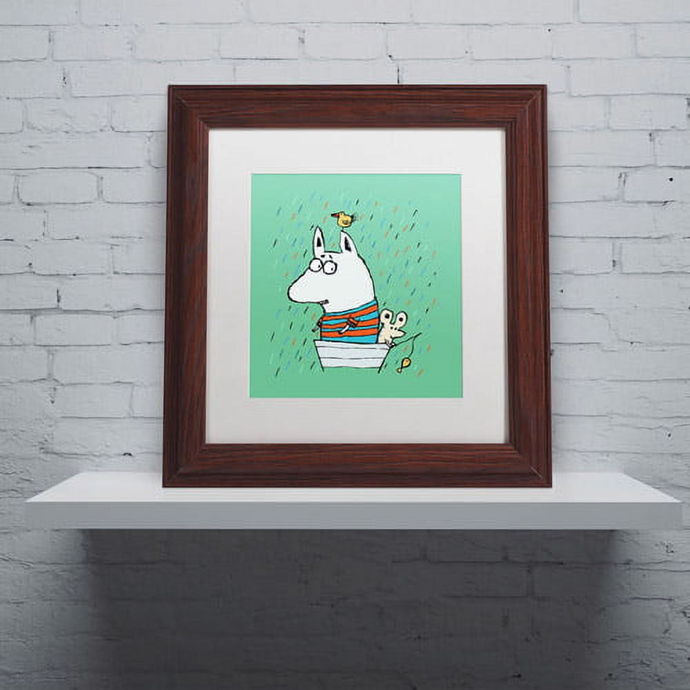 Trademark Fine Art "Lost at Sea" Canvas Art by Carla Martell, White Matte, Wood Frame