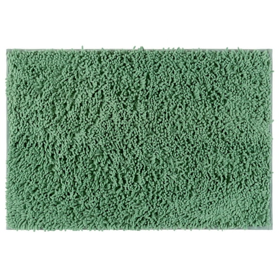 Unique Bargains Non-Slip Soft Fluffy Shag Washable Plush Bath Rugs for Bedroom Green-2 20"x32"