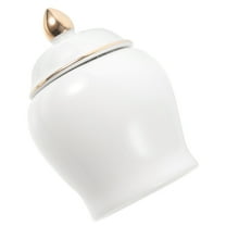 SOPOTUTU  1Pack Simple Chic White Ceramic Food Storage Jar Airtight for Travel Home