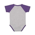 thumbnail image 2 of RABBIT SKINS, Baby Short Sleeve Raglan Baseball Bodysuit, Vintage Heather/Vintage Purple, 12 Months, 2 of 4