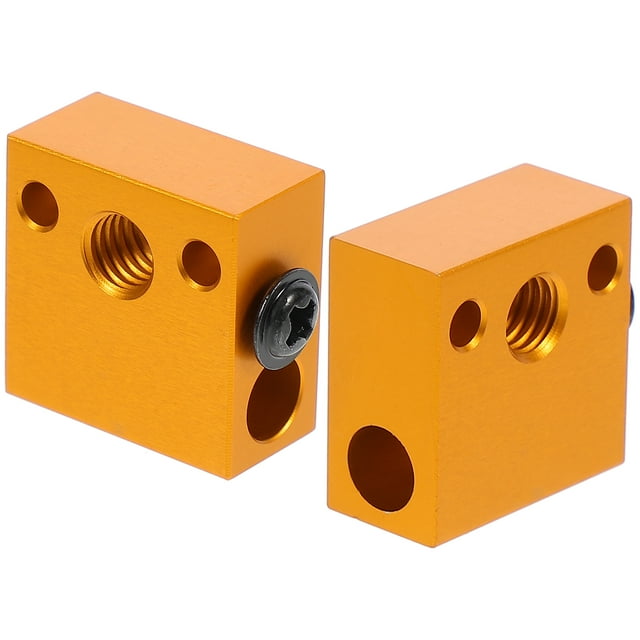 MasteelfCA 2pcs 3D Printer Parts Aluminum Alloy Extruder Heater Block with Throat Tube