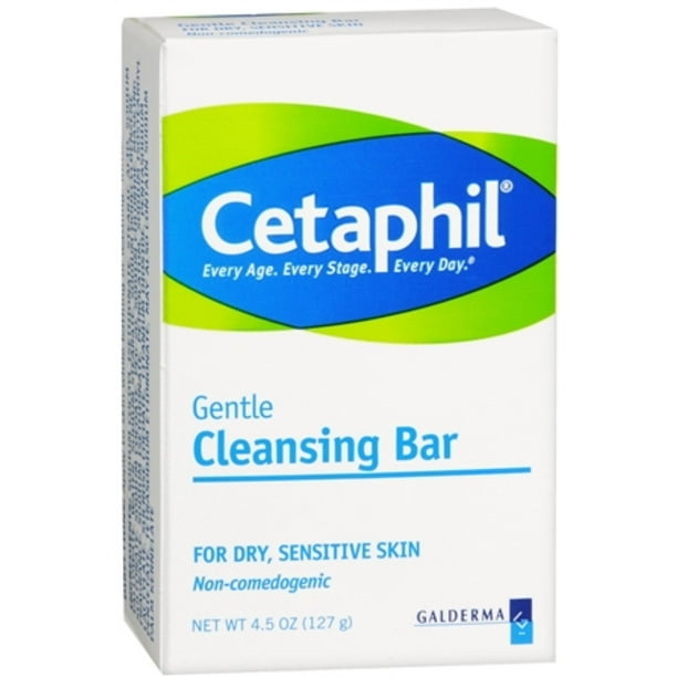 Cetaphil Gentle Cleansing Bar for Dry/Sensitive Skin 4.50 oz (Pack of 2