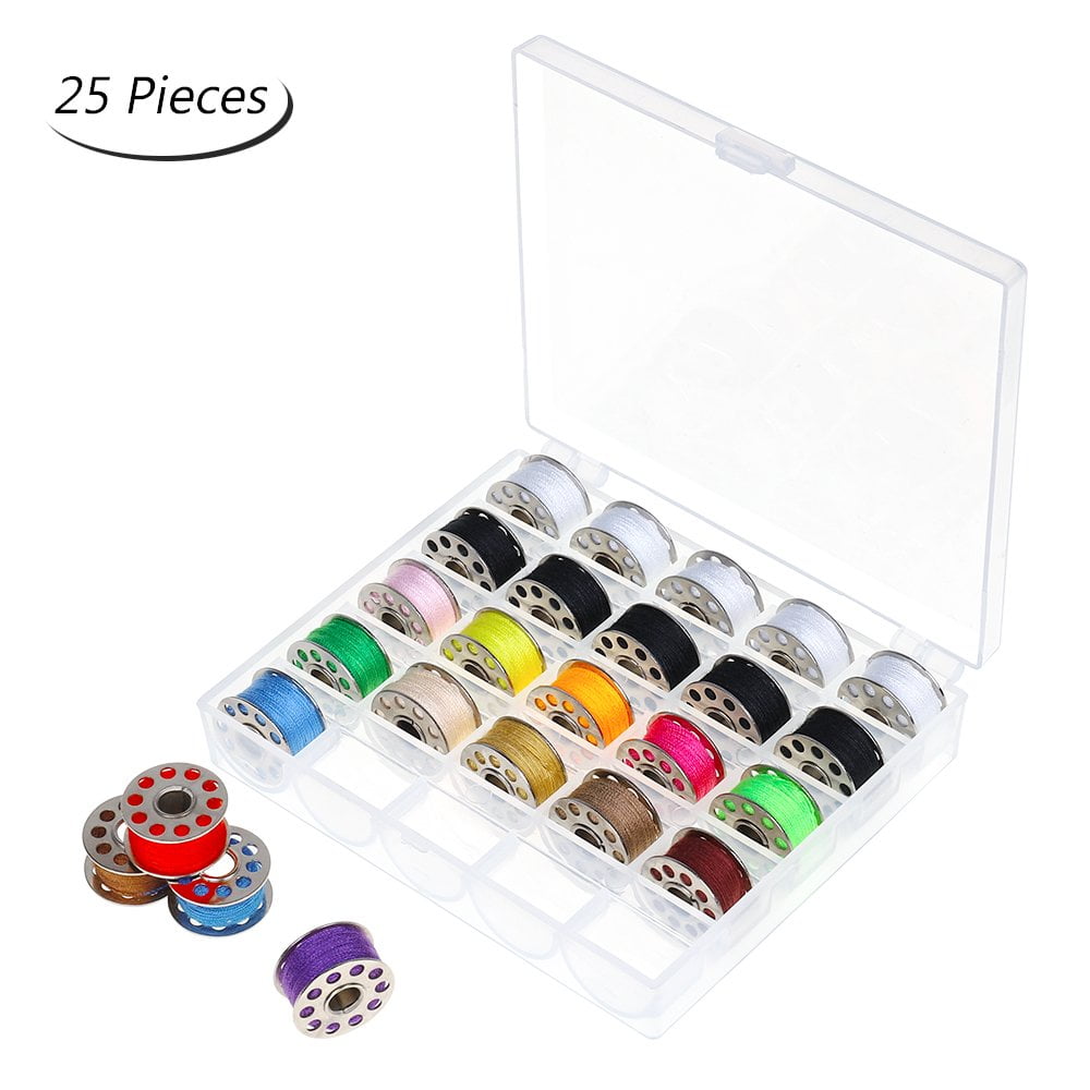 LIANTRAL 25 Piece Bobbins Sewing Thread Assorted Color Kit