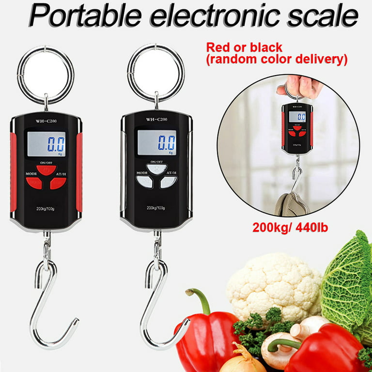 Digital Hanging Scale 200kg/ 440lb Portable Crane Scale LCD