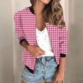 thumbnail image 2 of Holzkary Women's Zip Up Sweatshirts Jackets Long Sleeve Casual Loose Outwear with Pockets Women's Jacket Lightweight Zip Casual Jacket Printed Coat Stand Collar Cropped Coat Watermelon Red Xxl, 2 of 9