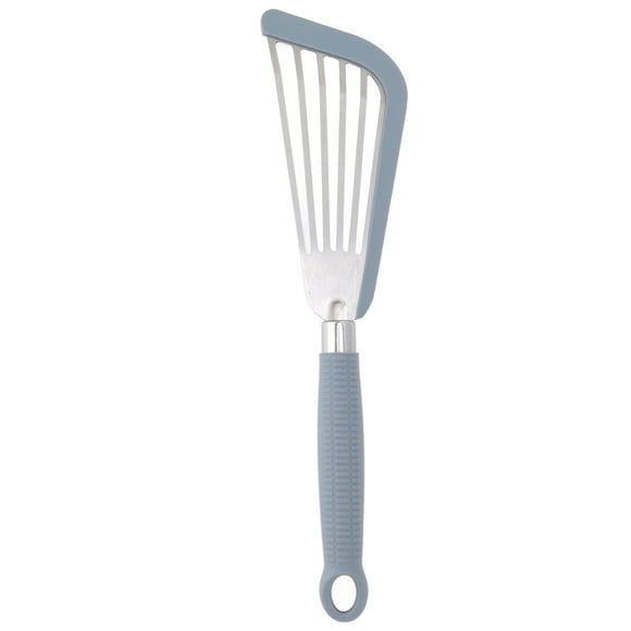 YUMILI Spatule à Poisson Fendue Spatule en Silicone Spatule à Fente en Acier Inoxydable pour Revêtement Antiadhésif Ustensiles De Cuisine Friture Oeuf De Boeuf(灰色)