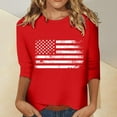 thumbnail image 3 of DQRPSEETB Oversized Tshirts for Women USA Star Stripes Flag of Womens Shirt 2024 Short Sleeve Comfy Tees Tops Summer American Patriotic Flag T Shirts Short Sleeve Tops for Women XXXXXL, 3 of 4