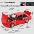 thumbnail image 4 of Jinlifang 1:24 Scale M3 Diecast Model Car - Red, Zinc Alloy with Plastic & Electronic Components, Features Sound & Light, Openable Doors, Pull Back Action, Front Wheel Steering & Shock Absorption,, 4 of 6