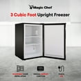 thumbnail image 2 of Magic Chef MCUF3S2 Congélateur Vertical Mini 3 Pieds Cubes, Acier Inoxydable, 2 of 10