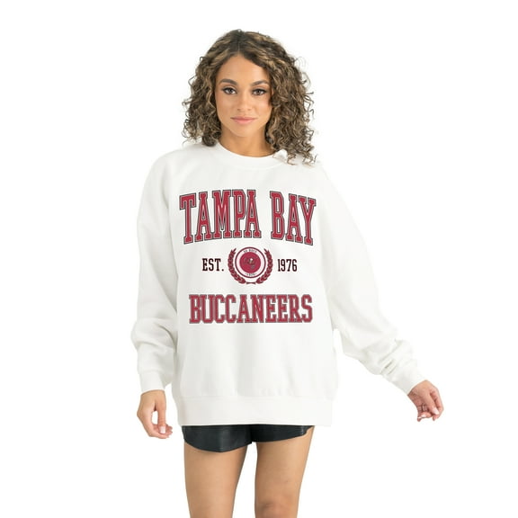 Women's Gameday Couture White Tampa Bay Buccaneers Timeless Triumph Premium Fleece Pullover Sweatshirt